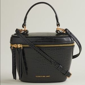 Elizabeth and James Structured Croco Crossbody Bag